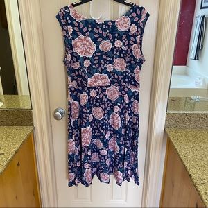 LOFT Floral V back dress